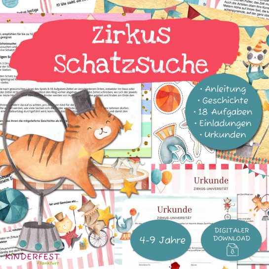 Kinder-Schatzsuche-Zirkus-Kindergeburtstag