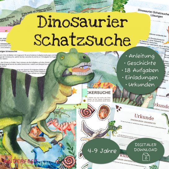 Kinder Schatzsuche Dinosaurier Kindergeburtstag