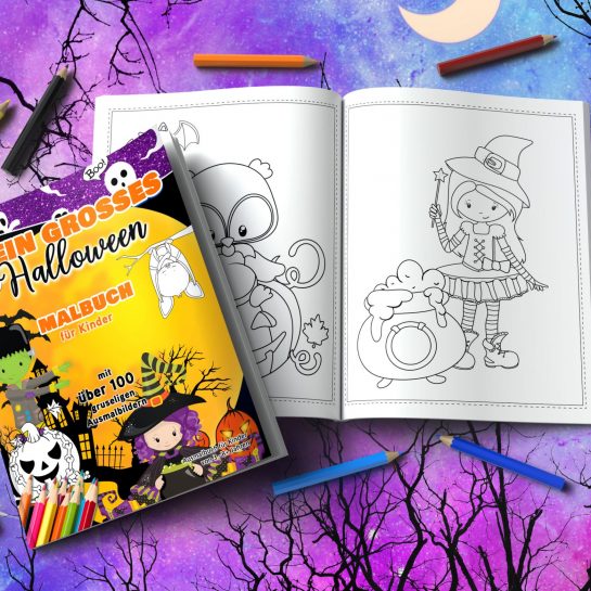 Großes Halloween Malbuch zum Download für Kinder ab 3 PDF