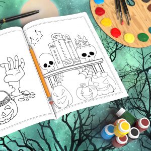Großes Halloween Malbuch zum Download für Kinder ab 3 Jahre