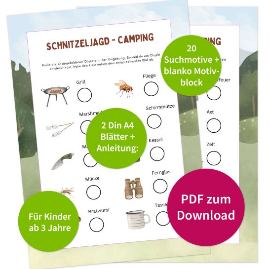 Schnitzeljagd Camping für Kinder