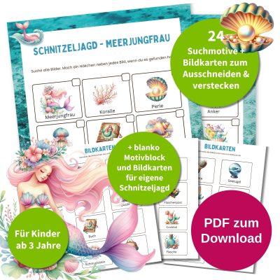Kinder Schnitzeljagd Kindergeburtstag Meerjungfrau