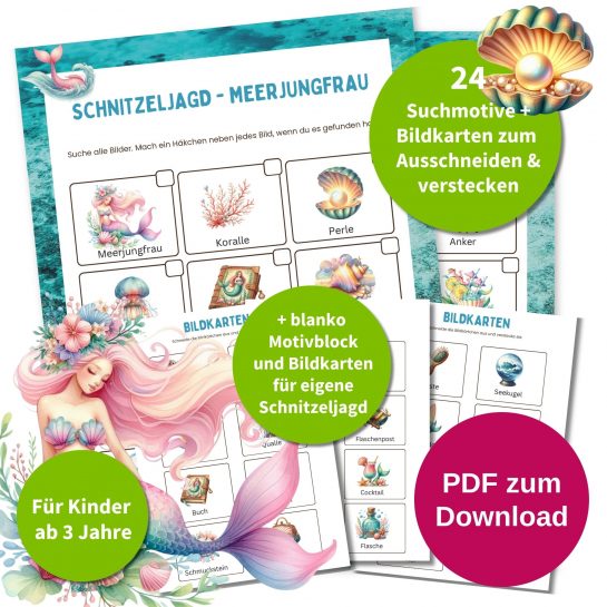 Kinder Schnitzeljagd Kindergeburtstag Meerjungfrau