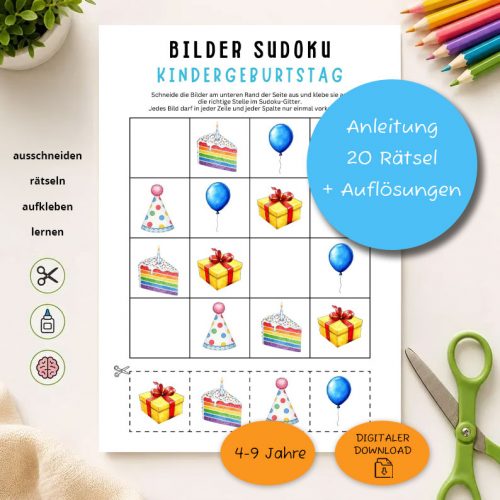Kindergeburtstag-Bilder-Sudoku-fuer-Kinder