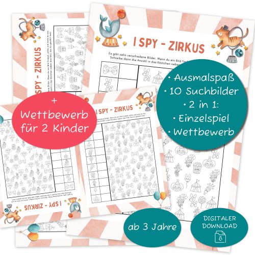 I-Spy Zirkus Suchspiel für Kinder