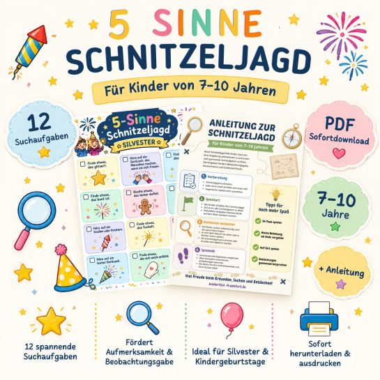 5 Sinne Schnitzeljagd Silvester für Kinder