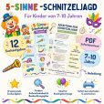 5 Sinne Schnitzeljagd Fasching für Kinder von 7-10 Jahre