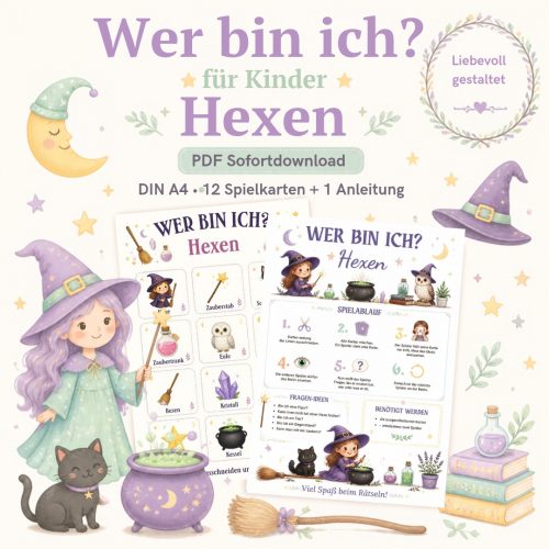Wer-bin-ich Spiel Hexen für Kinder ab 3 Jahre