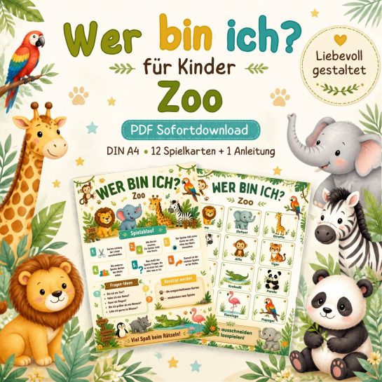 Wer-bin-ich Spiel Zoo für Kinder